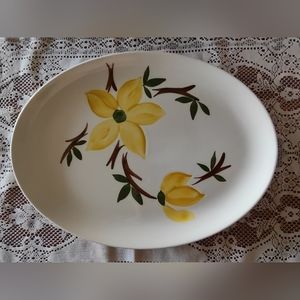 Beautiful vintage platter with flowers hand painted